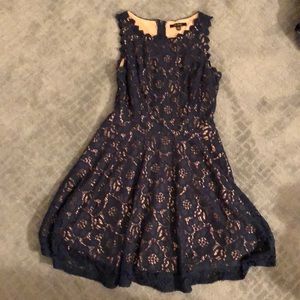 Laced navy dress
